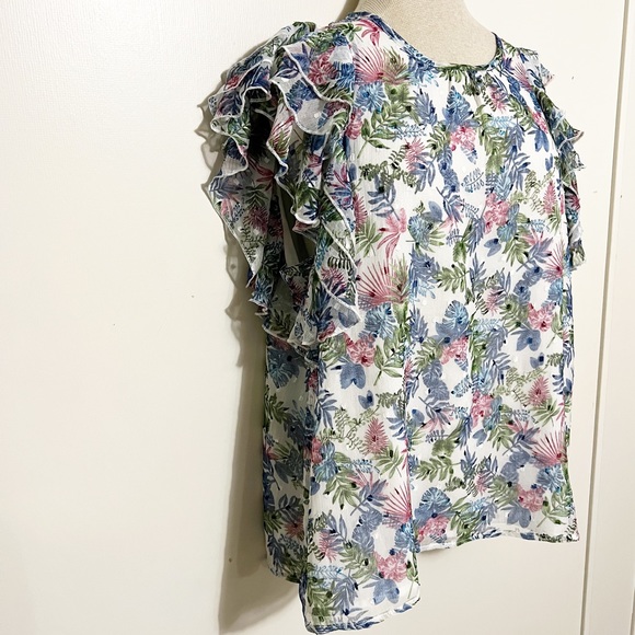 Walter Baker Tropical Swiss Dot Blouse M - Picture 3 of 10